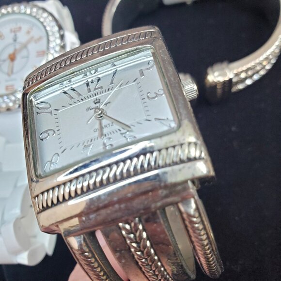 Lot PREMIER DESIGNS Jewelry Costume Fashion Silver Plated White 5 Watches READ main image 9